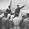 Патриотический митинг 22 июня 1941 года. Перед рабочими и колхозниками Котельничского района выступает секретарь РК КПСС Н.С. Лузянин.